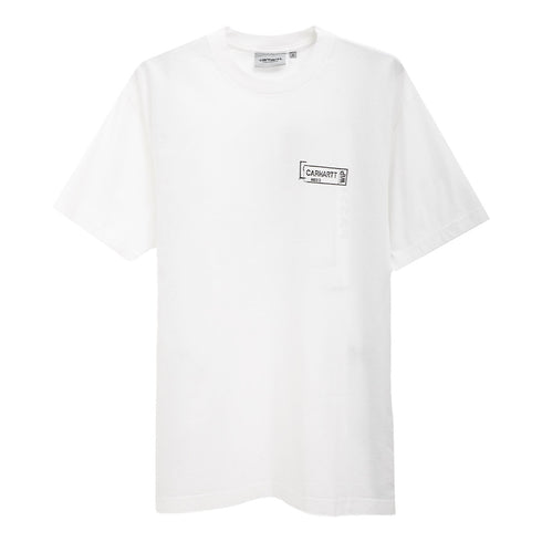 Carhartt WIP S/S Stamp T-Shirt White/Black Stone Washed I033670 Degli Uberti